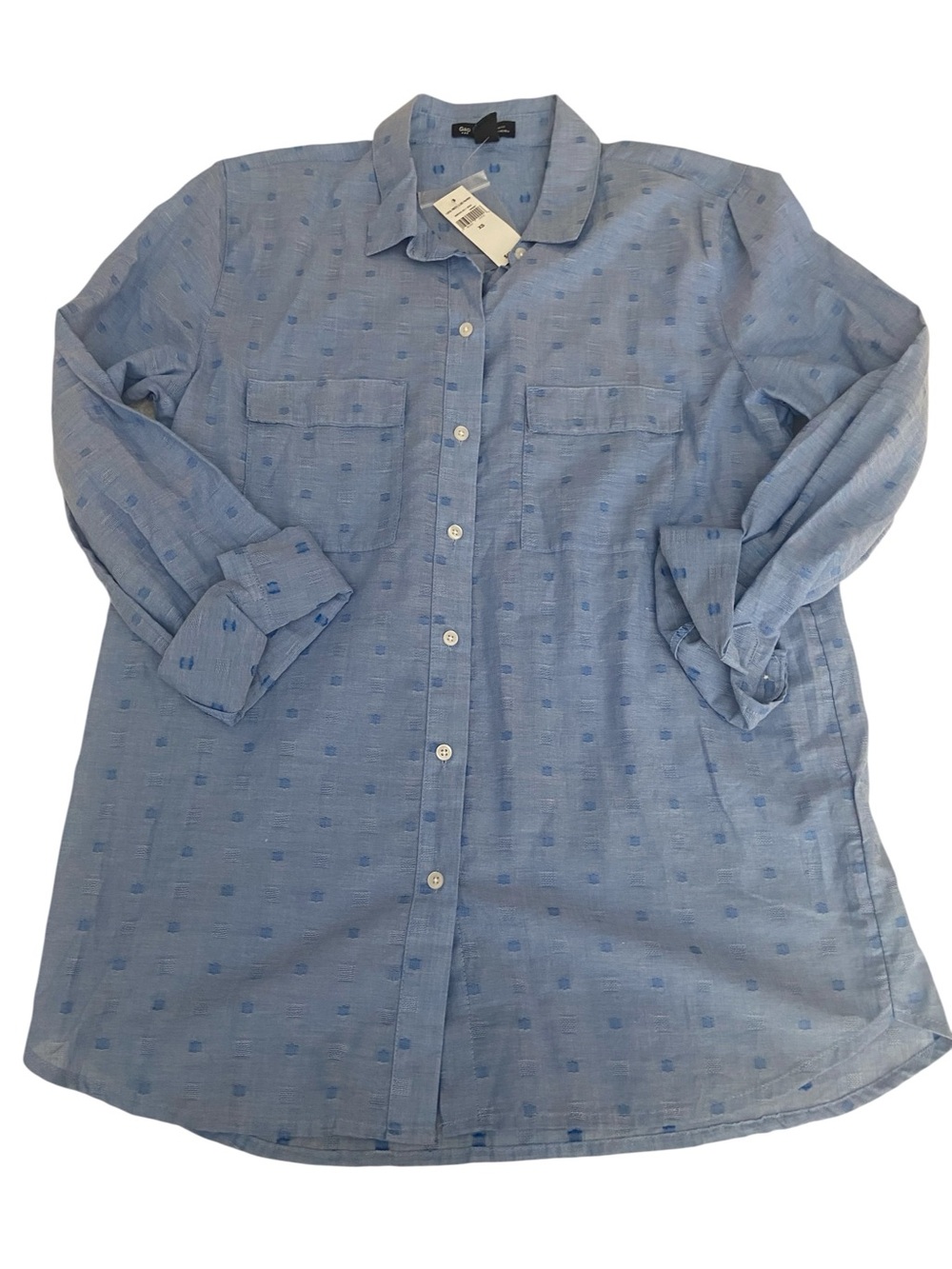 NWT GAP CHAMBRAY BOYFRIEND BUTTON UP SHIRT SIZE XS